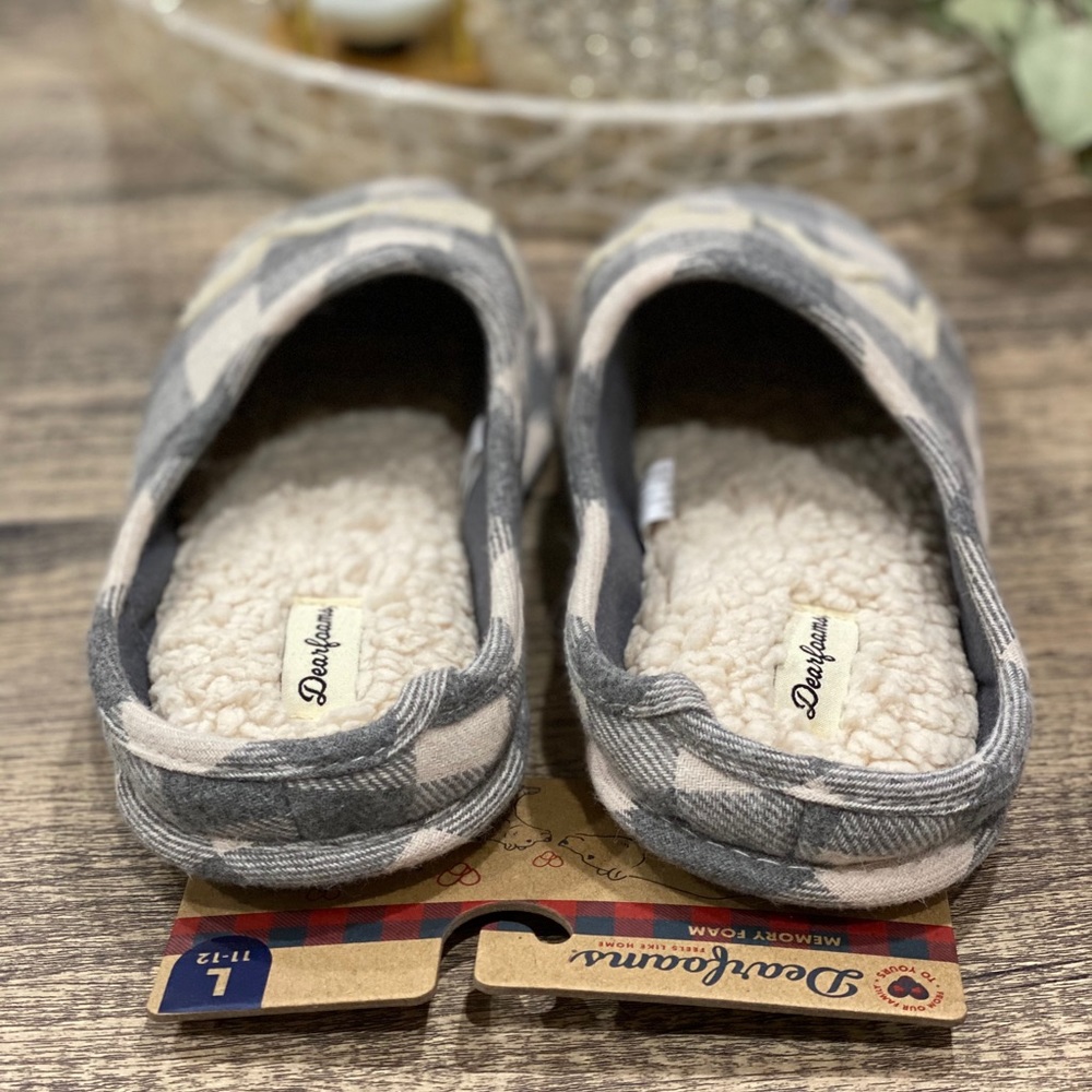 Dearfoams Men's Papa Bear Buffalo Check Slipper - Picture 7 of 9